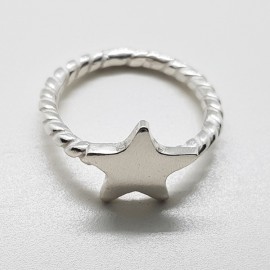 anillo estrella plata