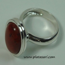 anillo de plata piedra oval